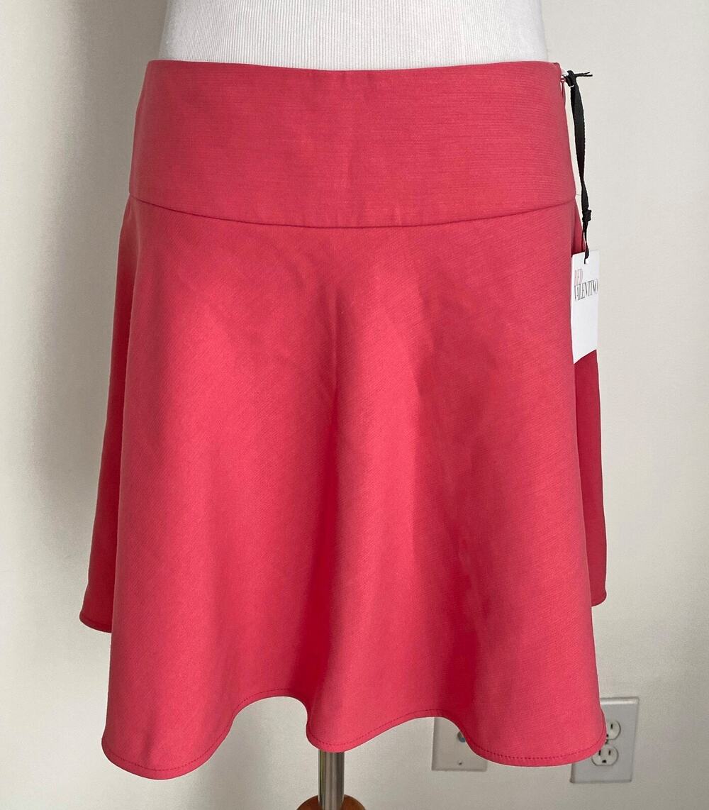 NWT! Red Valentino Pink Flare Skirt, Side Zip, Lined, Size EU 40, USA 2